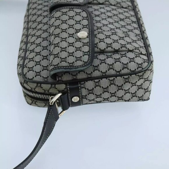 CELINE Macadam Canvas Shoulder Bag Gray Auth - Picture 8 of 15